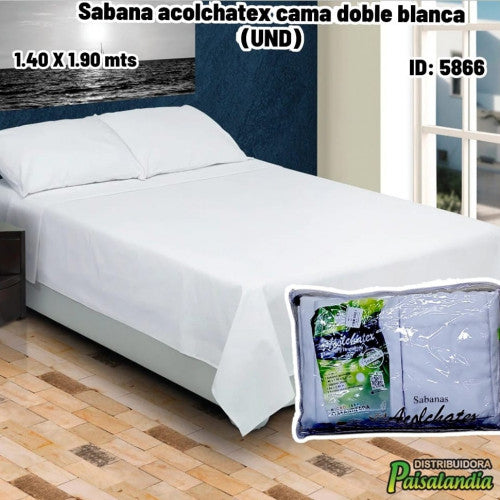 Sabana acolchatex cama doble blanca (UND) – Paisalandia