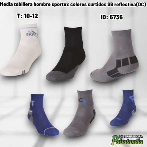 Media tobillera hombre sportex colores surtidos SB reflectiva(DC)