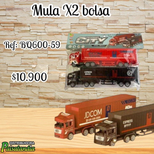Juguete mula x2 en bolsa BQ600-59-LOC (UND)