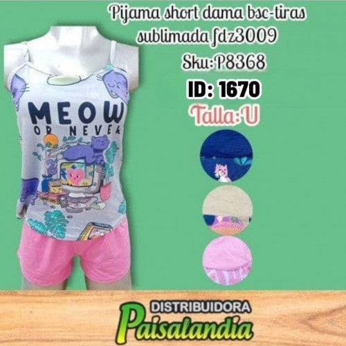 Pijama short bsc-tiras sublimada fdz3009 (UND)