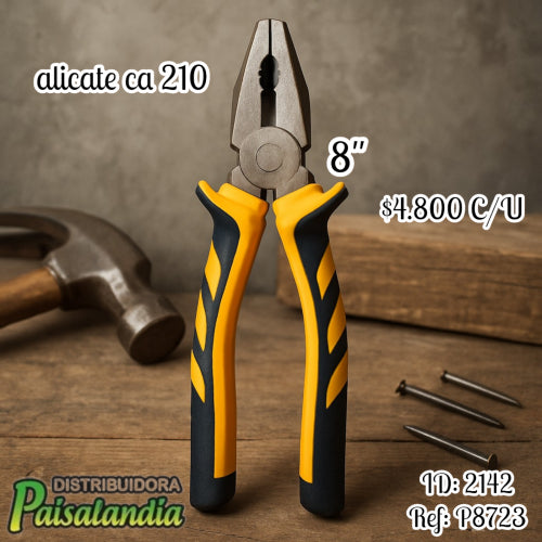 Alicate 8" mango encauchetado CA 210 (UND)