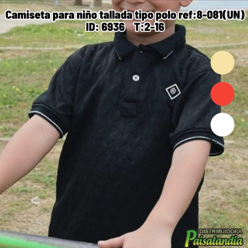 Camiseta para niño tallada tipo polo ref:8-081(UN)