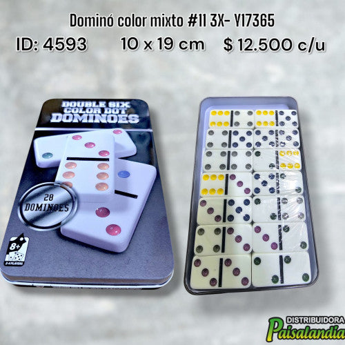 Dominó color mixto #11 3X-Y17365 (UND)