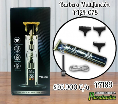 Barbera multifunción eléctrica con accesorios PL24-078 (UND)
