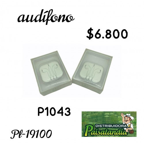 Audífonos blanco en caja calidad PL-19100 (UND)