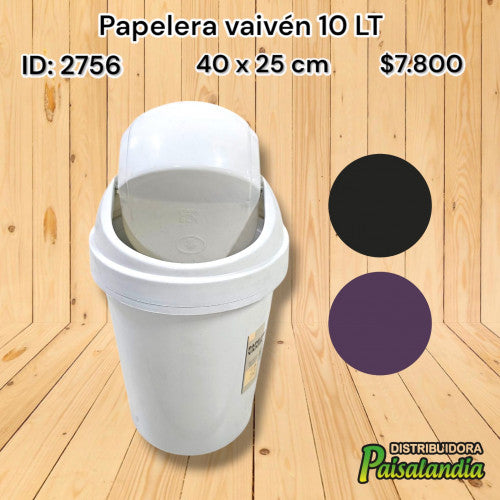 Papelera vaivén 10LT 144 (UND)