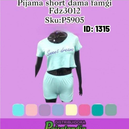 Pijama short dama famgi fdz3012 (UND)