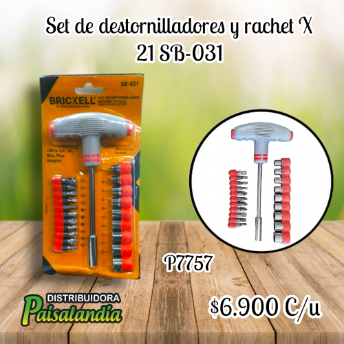Set de destornilladores y rachet x 21 SB-031 (UND)