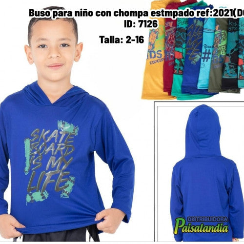 Buso para niño con chompa estmpado ref:2021(DC)