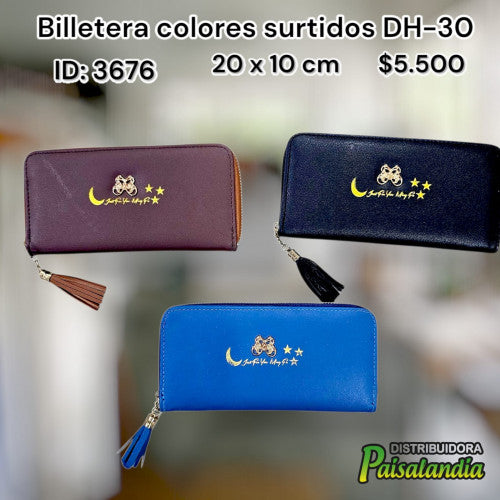 Billetera colores surtidos DH-30 (UND)
