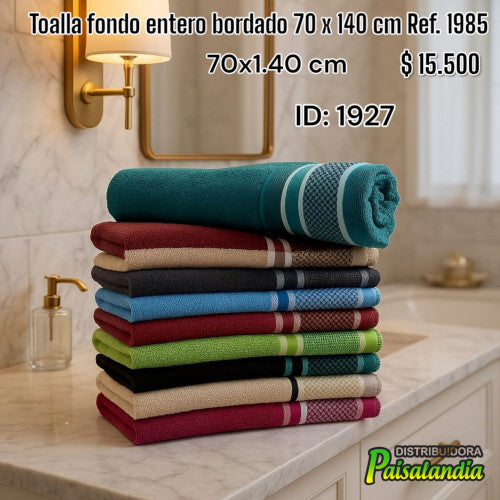 Toalla fondo entero bordada 70 x 140 cm Ref. 1985 (UND)