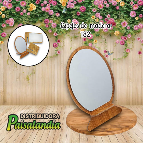 Espejo de madera con soporte 182 (UND)
