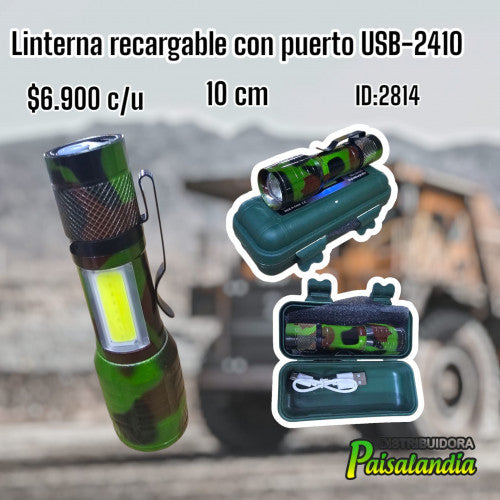 Linterna recargable con puerto USB 24-10 (UND)