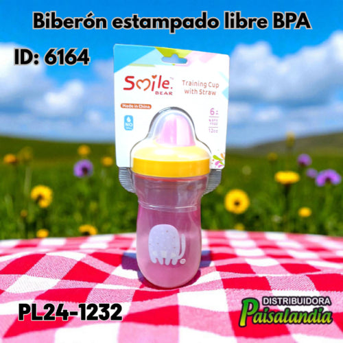 Biberón estampado libre BPA PL24-1232 19x7 cm (UND)