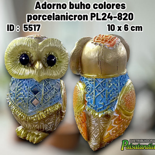 Adorno buho colores porcelanicron PL24-820 (UND)