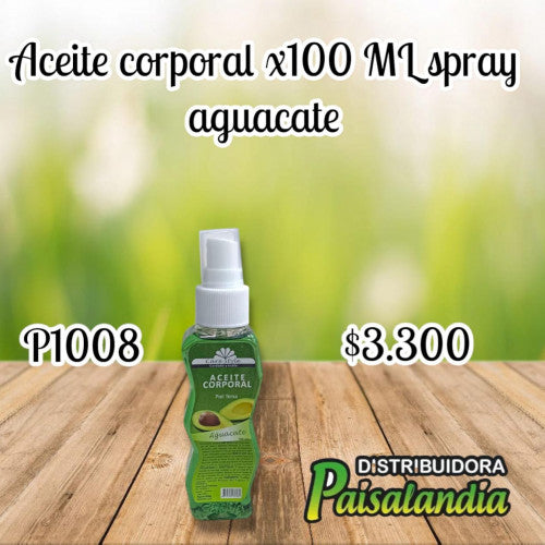Aceite corporal x100 ml spray aguacate (UND)