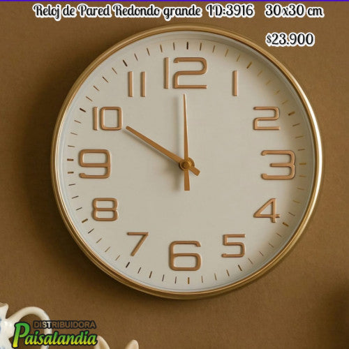 Reloj de pared redondo grande 30x30 cm CD-253 (UND)