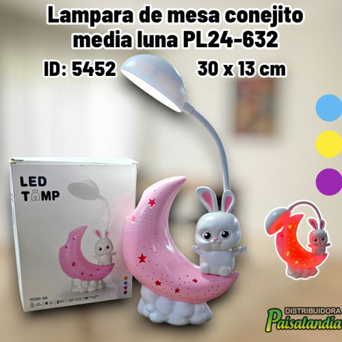 Lampara de mesa conejito media luna PL24-632 (UND)