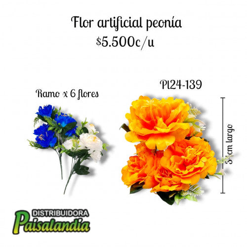 Flor artificial ramo x6 34 cm PL24-139 (UND)
