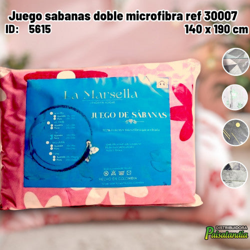 Juego sabanas doble microfibra ref 30007 Marsella (UND)