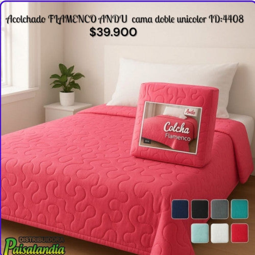 Acolchado FLAMENCO ANDU cama doble unicolor (UND)