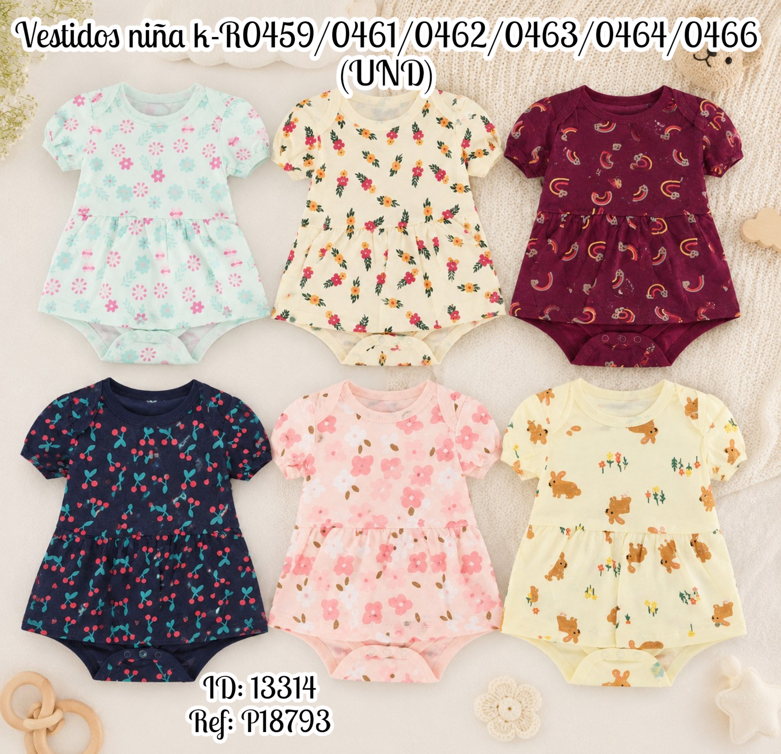 Vestidos niña k-R0459/0461/0462/0463/0464/0466 (UND)