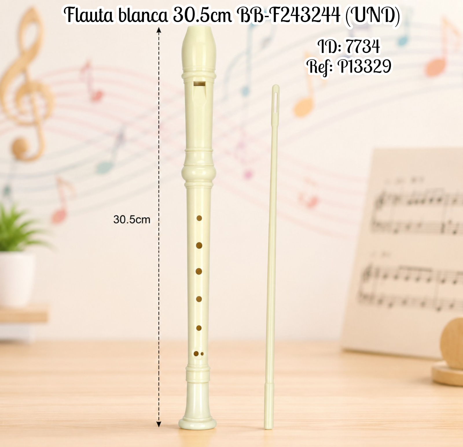 Flauta blanca 30.5cm BB-F243244 (UND)