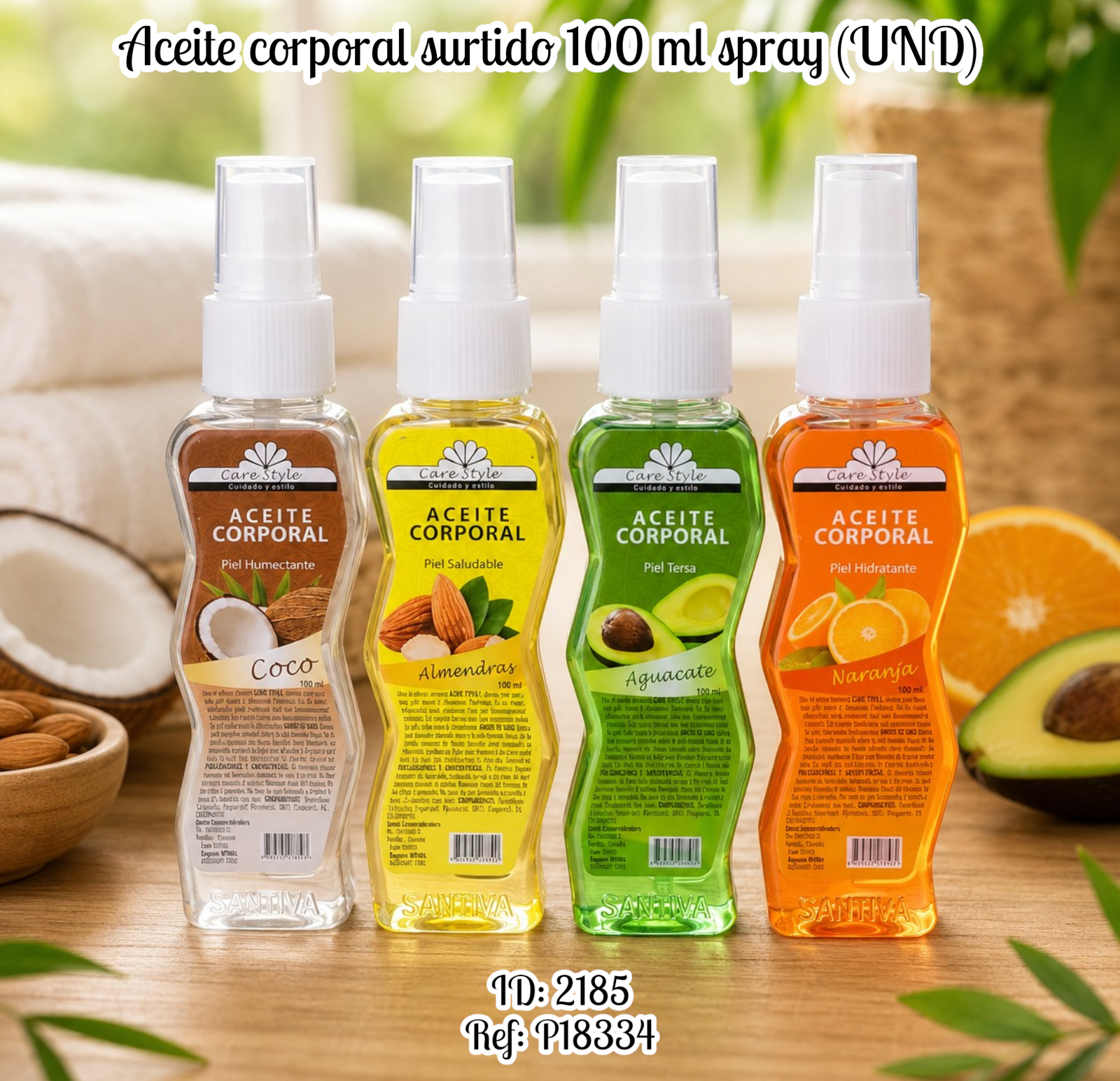 Aceite corporal surtido 100 ml spray (UND)