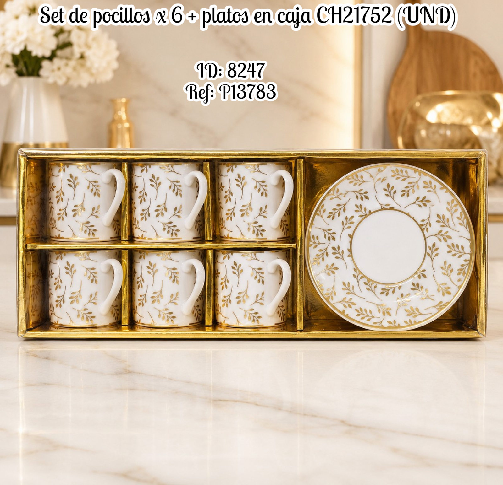 Set de pocillos x 6 + platos en caja CH21752 (UND)