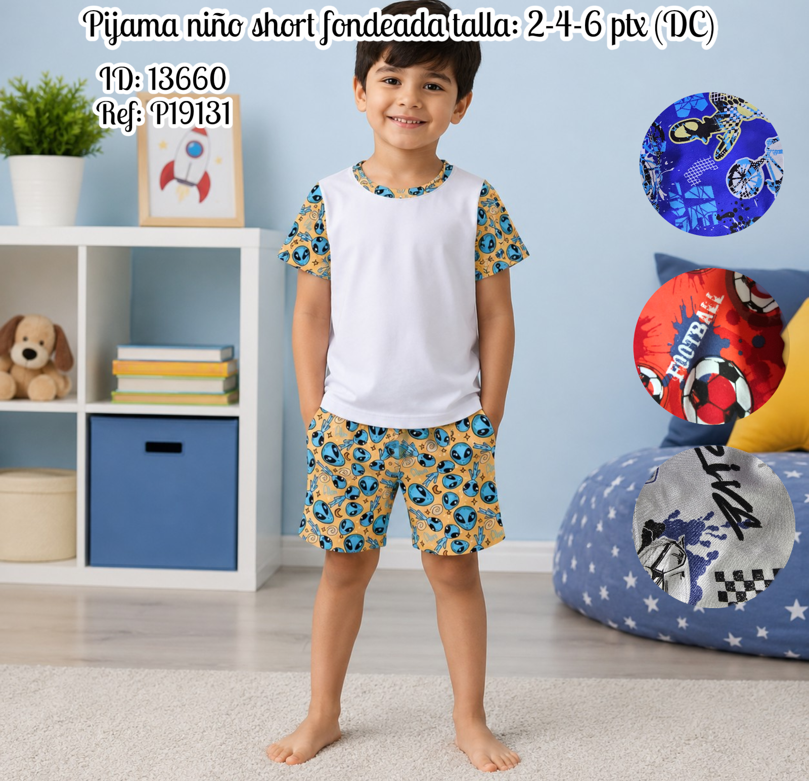 Pijama niño fondeada talla: 2-4-6 ptx (DC)