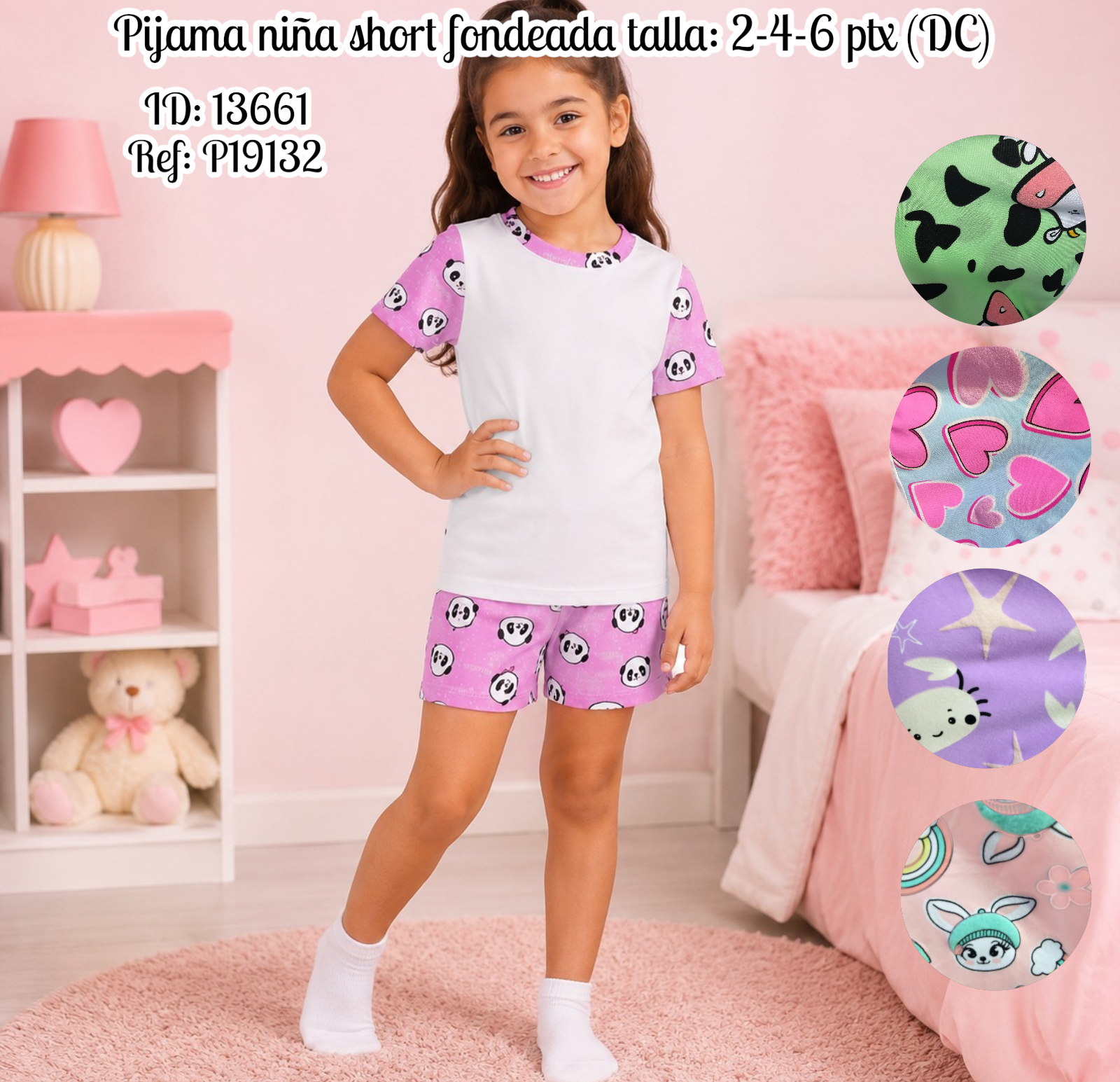 Pijama niña fondeada talla: 2-4-6 ptx (DC)