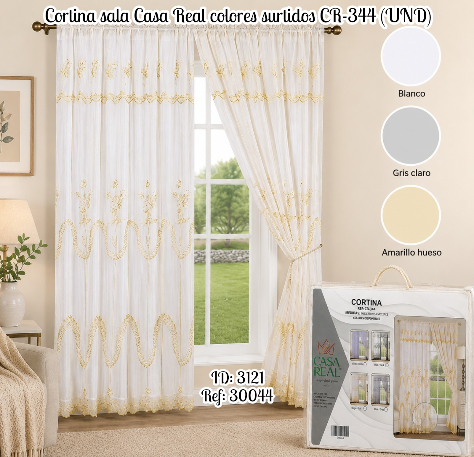 Cortina sala Casa Real colores surtidos CR-344