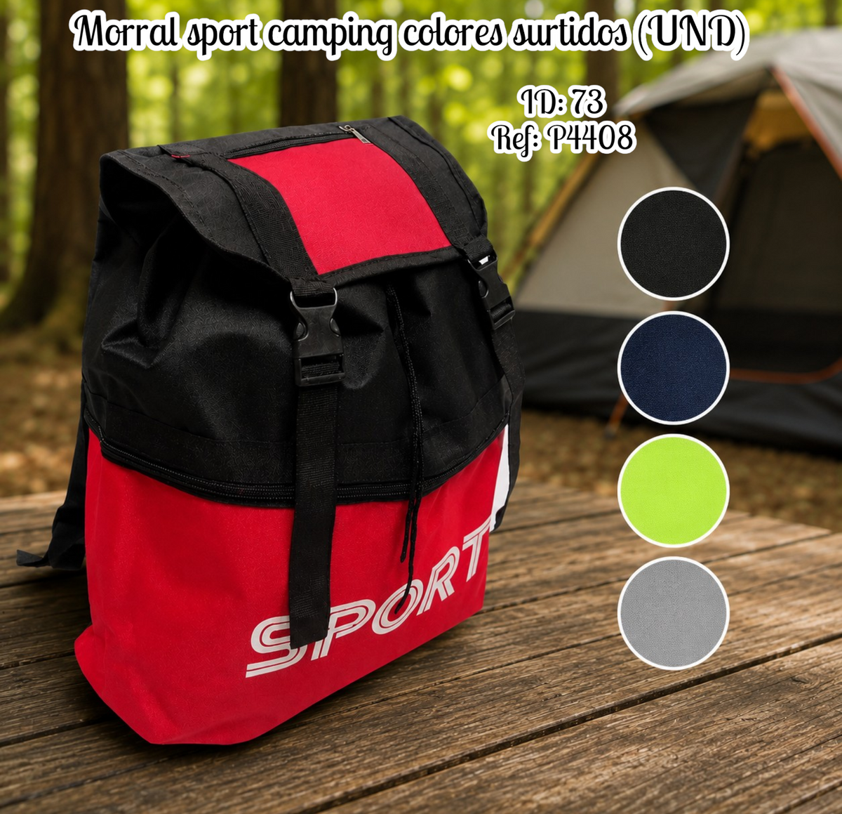 Morral sport camping colores surtidos (UND)