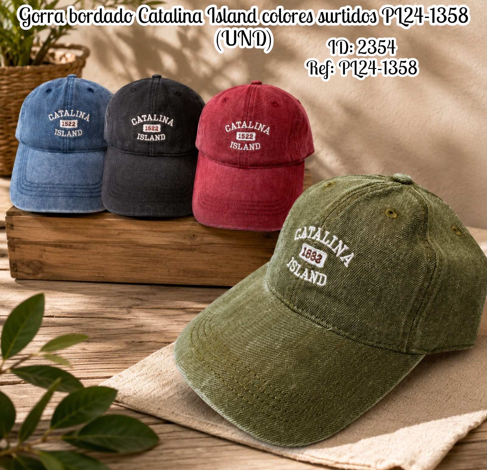 Gorra bordado Catalina Island colores surtidos PL24-1358 (UND)