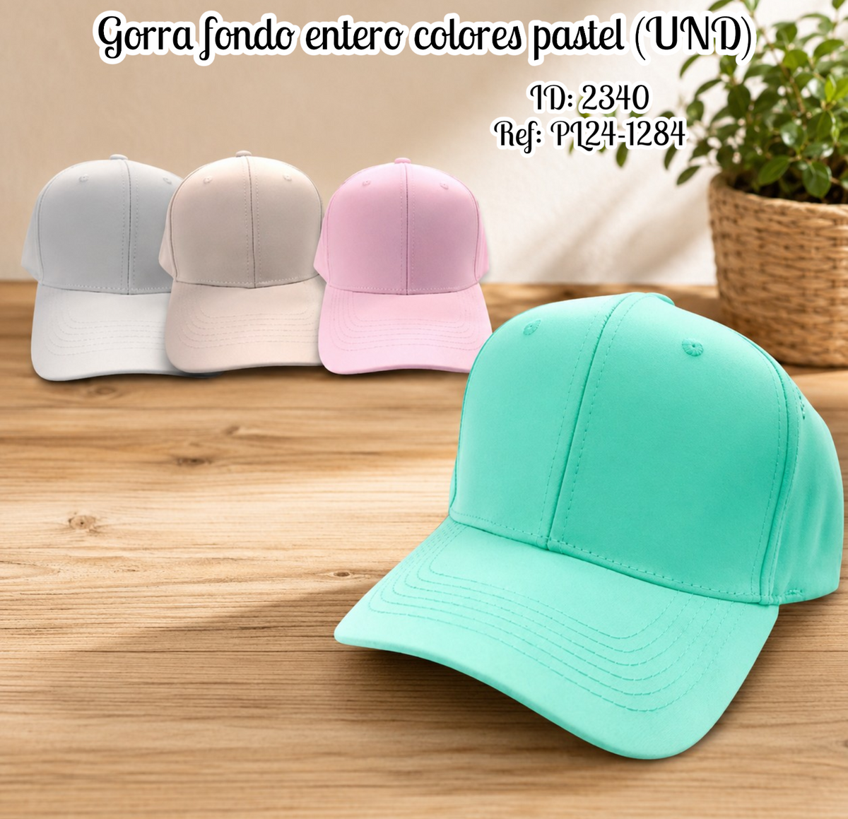 Gorra fondo entero colores pastel (UND)