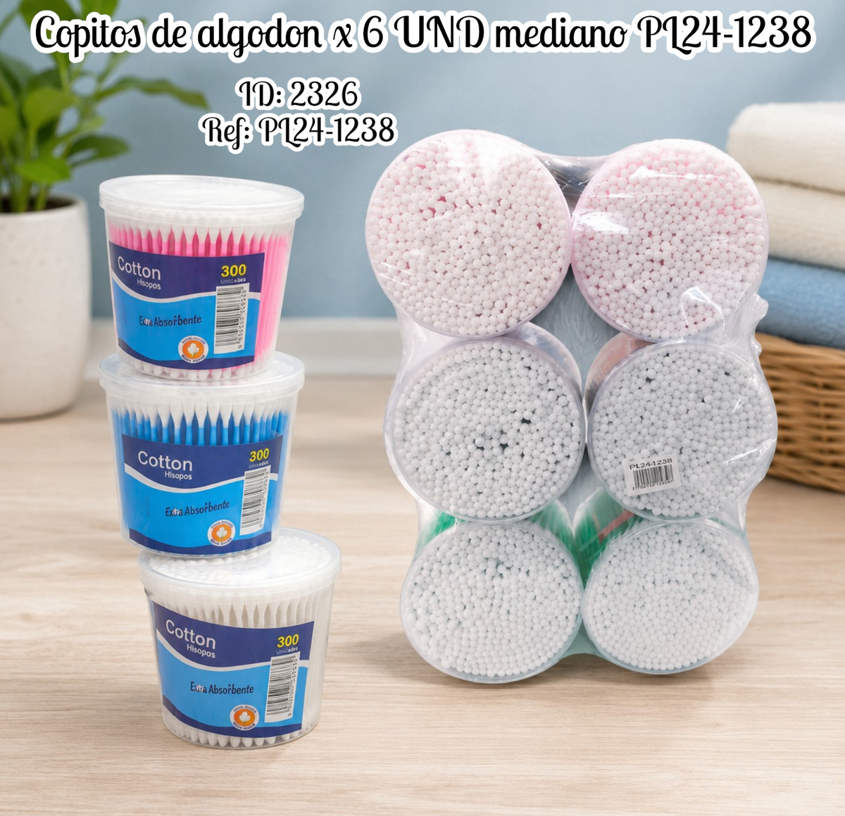Copitos de algodon x 6 mediano (UND)