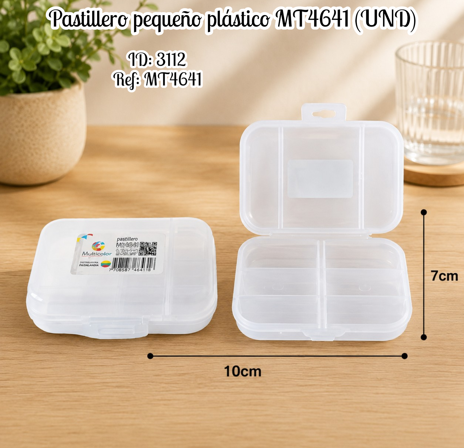 Pastillero pequeño plástico MT4641 (UND)
