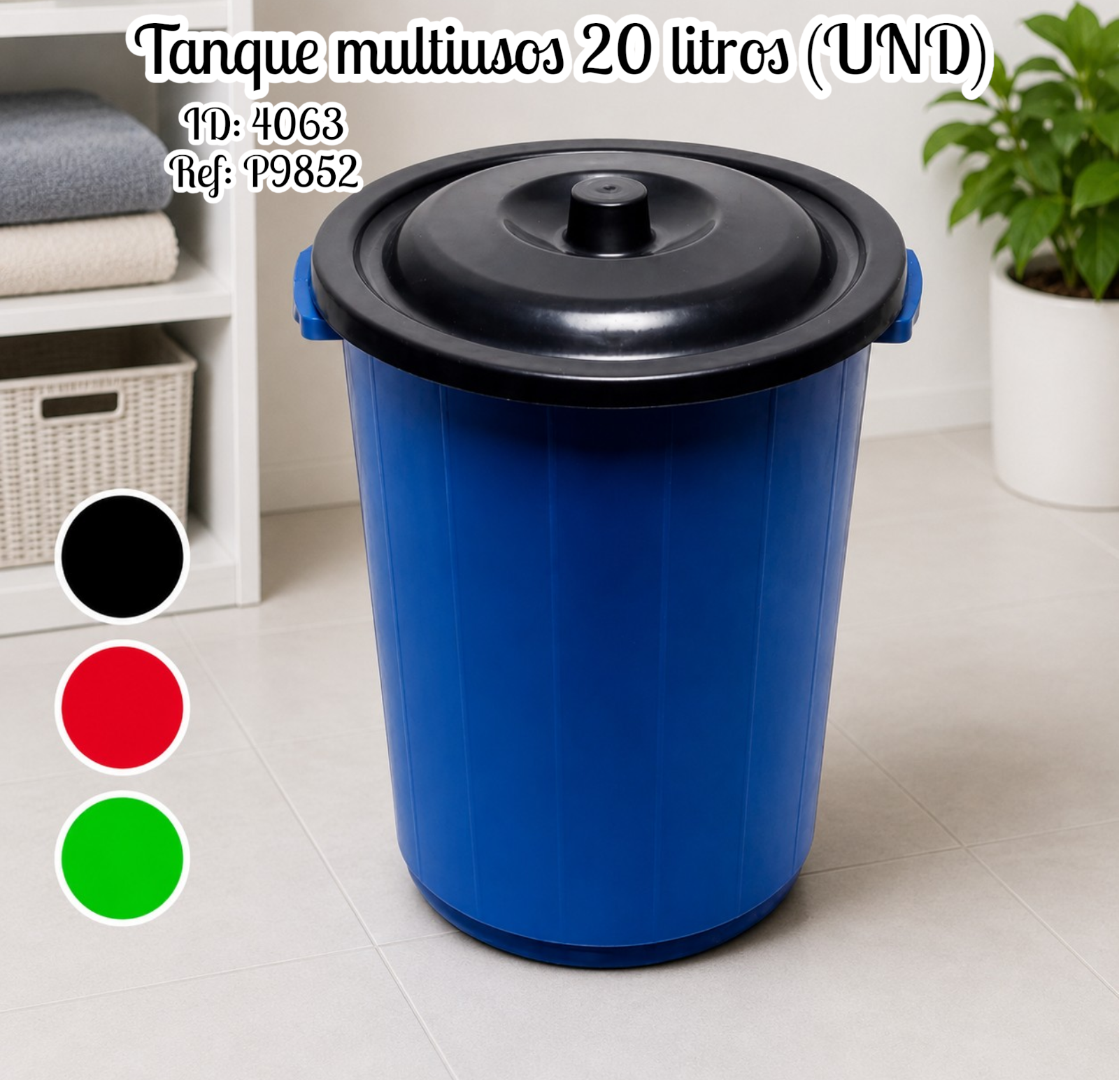 Caneca plástica multiusos 20 litros (UND)
