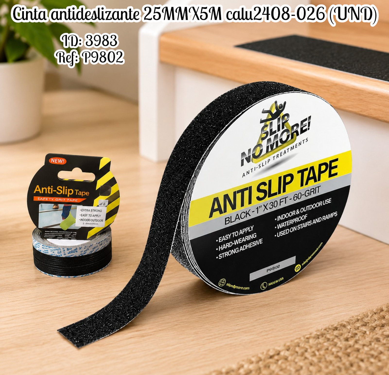 Cinta antideslizante 25MMX5M calu2408-026 (UND)
