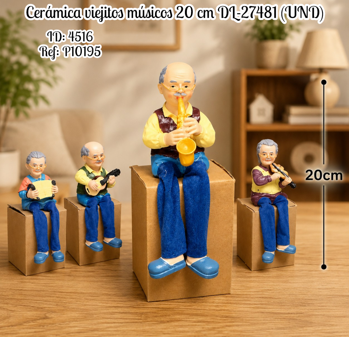 Cerámica viejitos músicos 20 cm DL-27481 (UND)