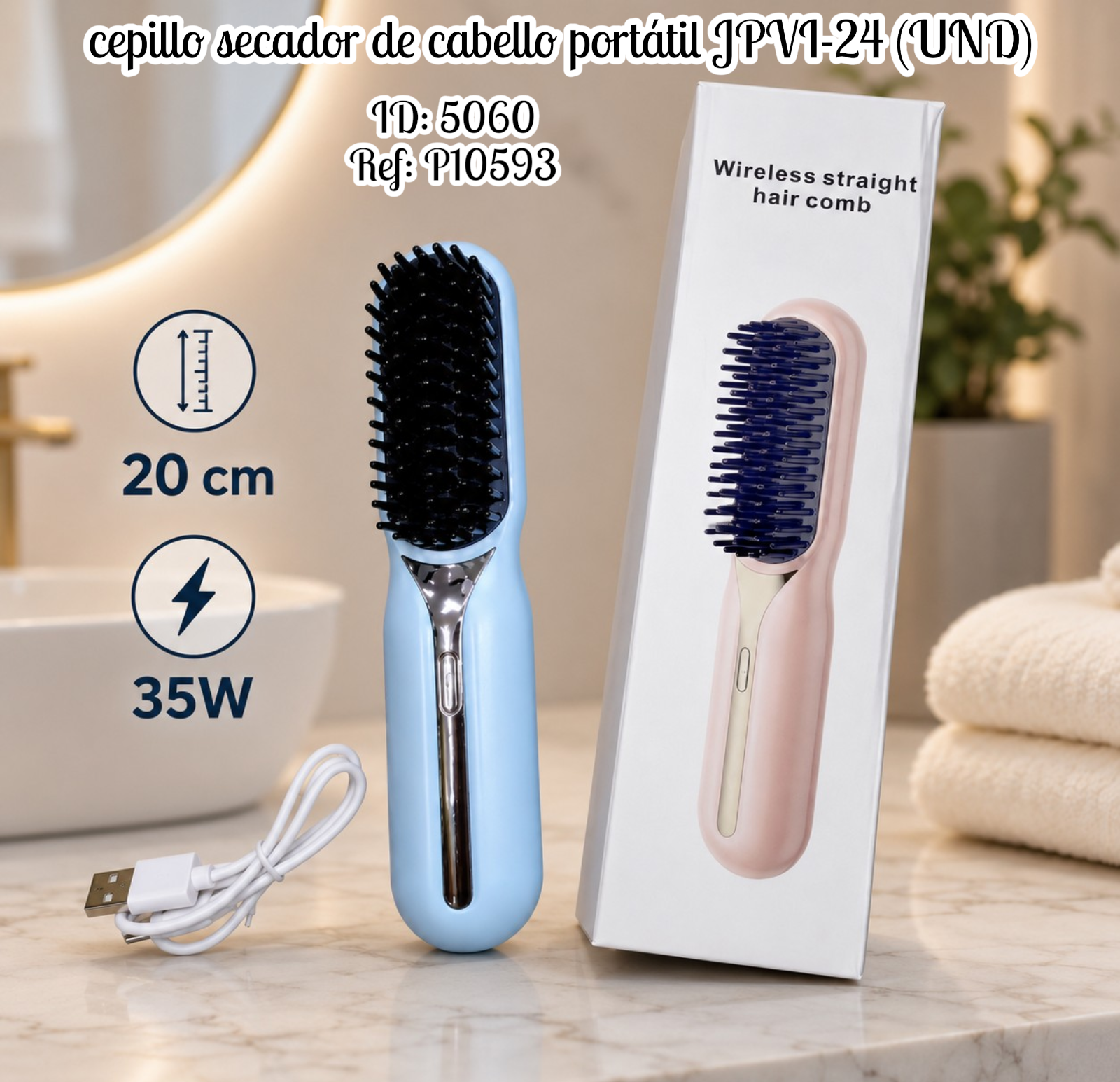 cepillo secador de cabello portátil JPVI-24 (UND)