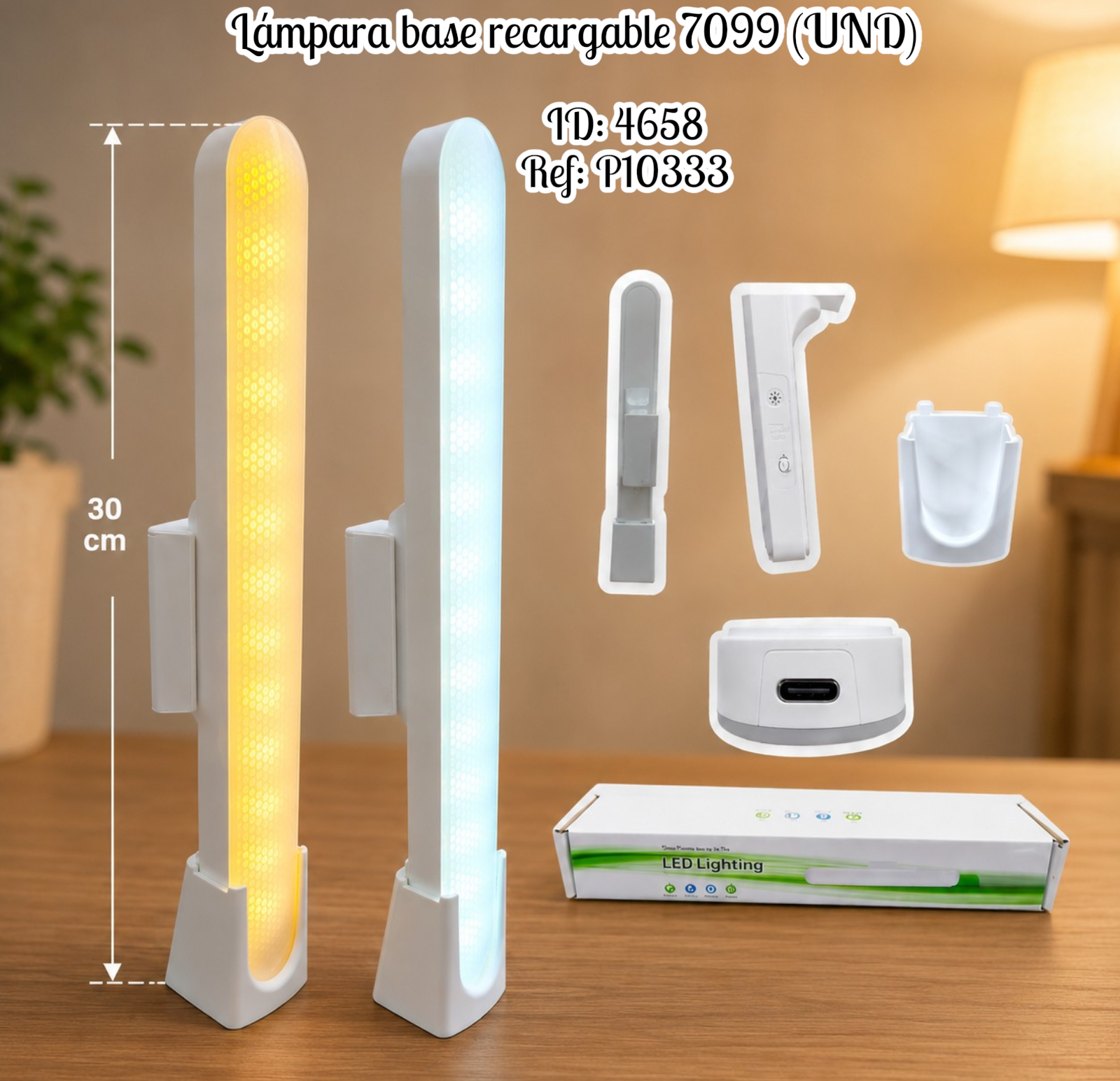 Lámpara base recargable 7099 (UND)