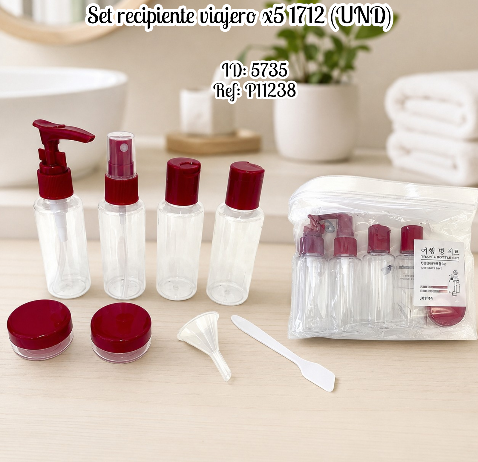 Set recipiente viajero x5 1712 (UND)