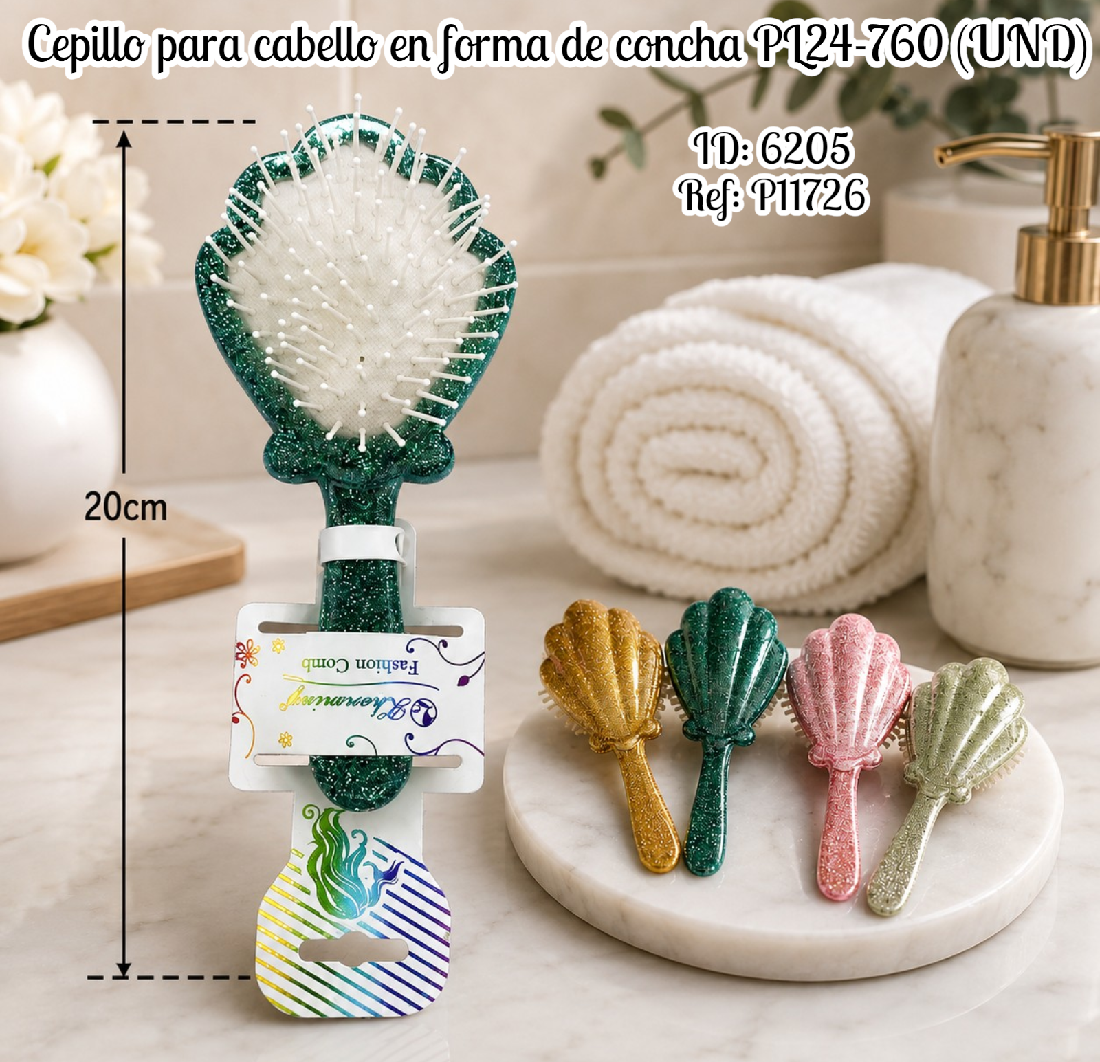 Cepillo para cabello en forma de concha PL24-760 (UND)
