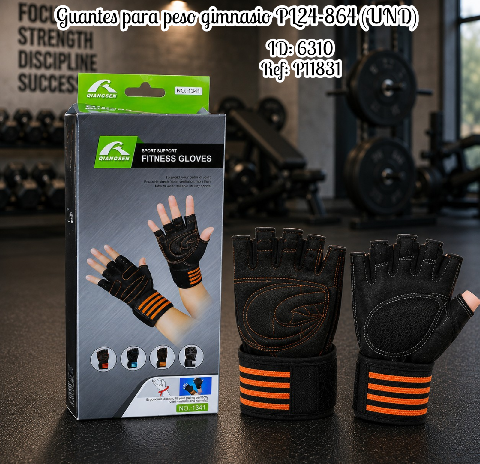 Guantes para peso gimnasio PL24-864 (UND)