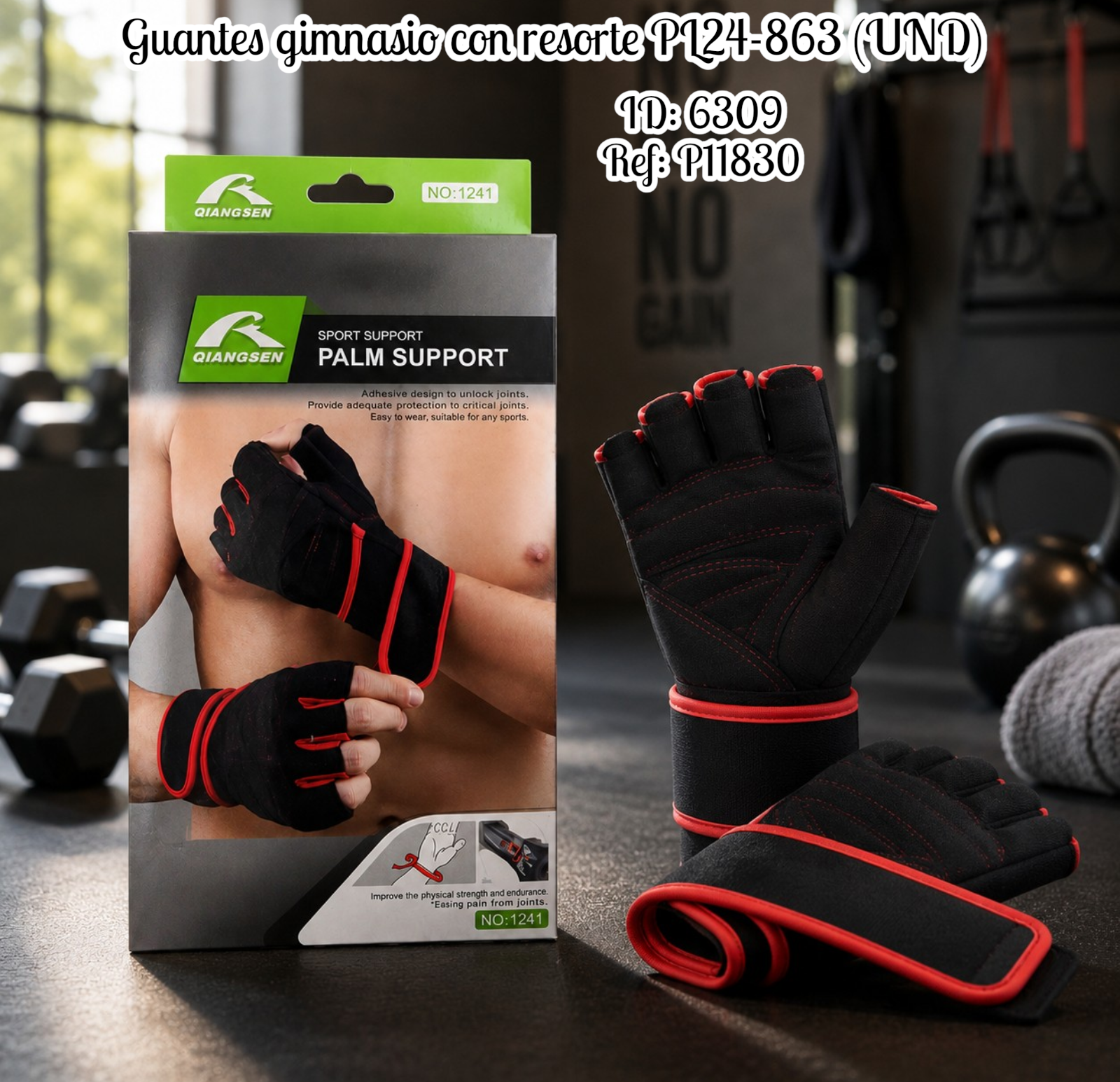 Guantes gimnasio con resorte PL24-863 (UND)