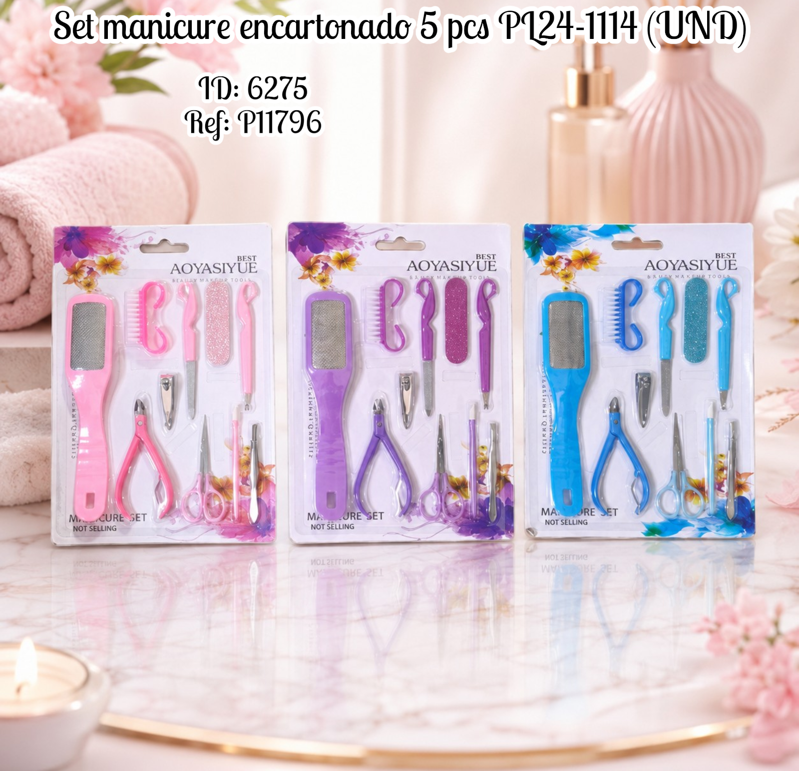 Set manicure encartonado 10 pcs PL24-1113 (UND)