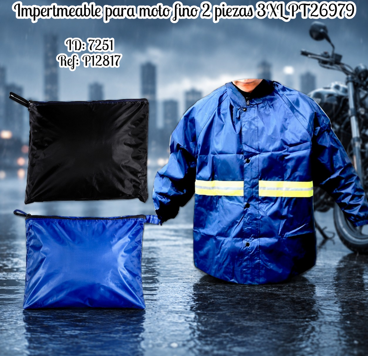 Impertmeable para moto fino 2 piezas 3XL PT26979