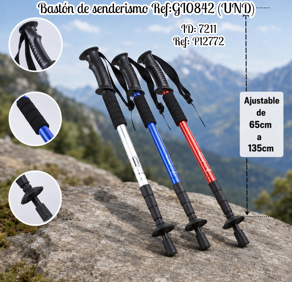 Bastón de senderismo GI0842 (UND)