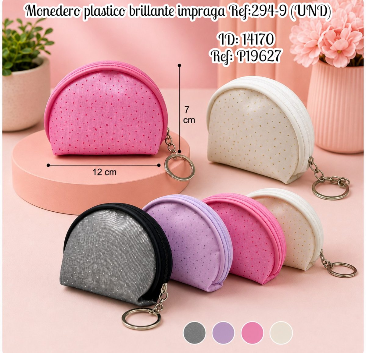 Monedero plastico brillante impraga Ref:294-9 (UND)